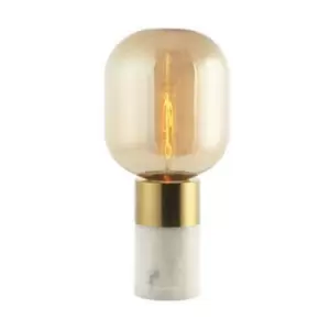 Image of Larissa Ymittos Table Lamp E14 Max 25W Glass Amber -Brass - White On/Off Switch