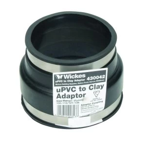 Image of Wickes Clay to 110mm Black PVCu Drain Adaptor