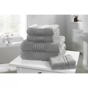 image of Rapport Home Furnishings Windsor 500gsm Towel Bale - 6 Piece - Silver