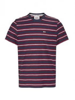 Image of Tommy Jeans Tjm Stripe Tab Tee - Multi