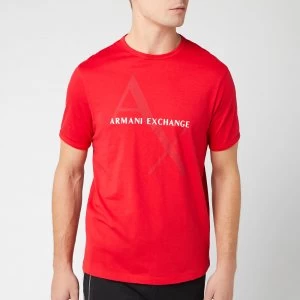 Image of Armani Exchange AX Large Logo T-Shirt Red Size L Men
