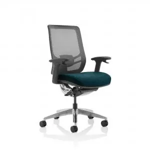 Image of Ergo Click Bespoke Fabric Seat Maringa Teal Black Mesh Back KCUP1942