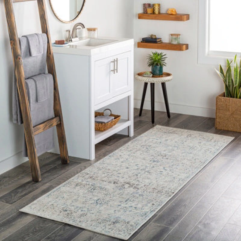 Image of Livabliss Vintage Oriental Boho Ivory Lya Runner Rug 80 X 220 Cm - Easy Care, Non Shedding, Ideal For Hallway Or Beside The Bed