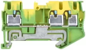 Image of Siemens Green/Yellow Din Rail Terminal, 14 AWG, 2.5mm