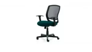 Image of Mave Task Operator Chair Black Mesh With Arms Bespoke Colour Seat Teal