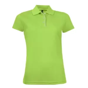 Image of SOLS Womens/Ladies Performer Short Sleeve Pique Polo Shirt (M) (Apple Green)