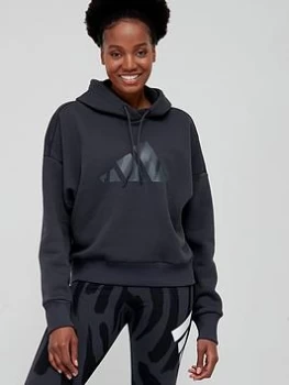 Image of adidas Future Icons Feel Fierce Hoodie - Dark Grey Size M Women