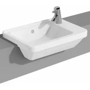 Image of Vitra S50 Compact Semi Recessed Basin Right Handed 550mm Wide 1 Tap Hole