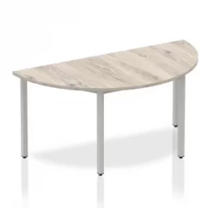 Image of Impulse Semi-circle Table 1600 Grey Oak Box Frame Leg Silver