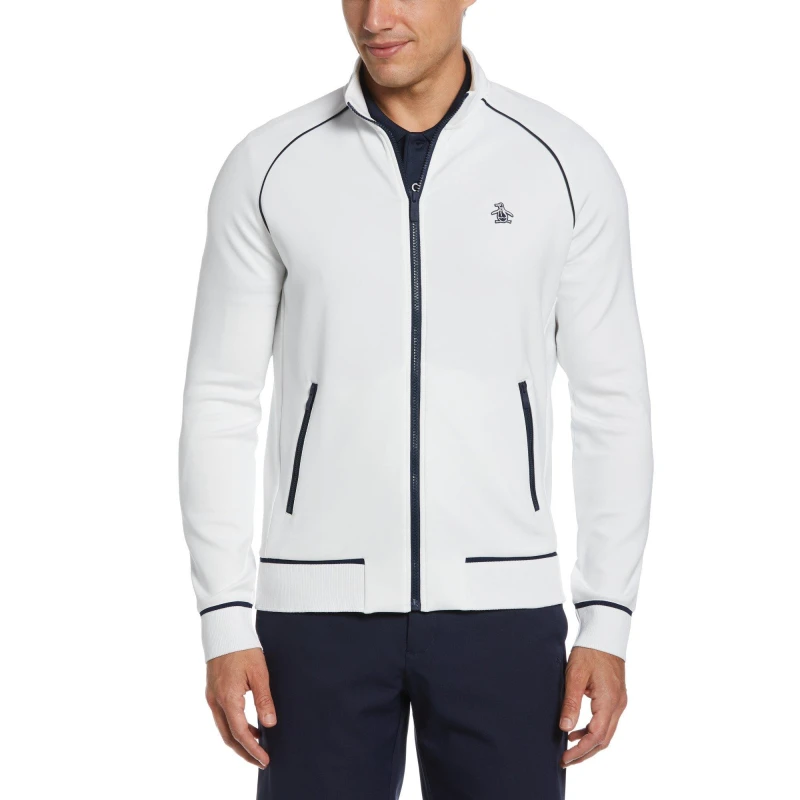 Image of Original Penguin Golf Mens Waterproof Hooded Performance Golf Jacket Bright White male Large