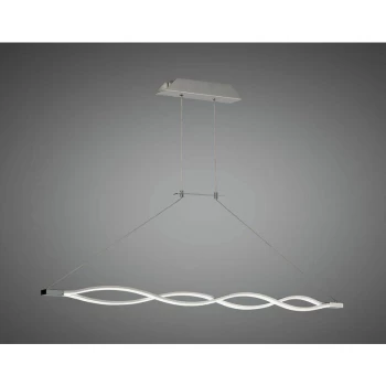 Image of Sahara XL pendant light 42W LED 3000K, 3400lm, silver / frosted acrylic / polished chrome