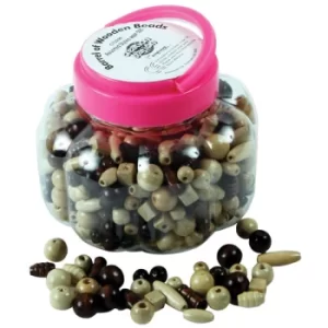 image of Artstraws Barrel of Wooden Beads, Assorted Styles (Approx 500)