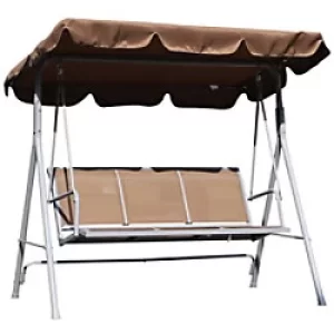 Image of Outsunny Swing Chair 84A-059BN Metal, Polyester, Sling Fabric Brown