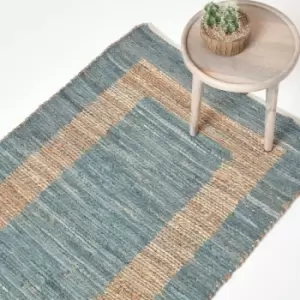 Image of Veranda Grey and Nude Hemp Chindi Rug, 160 x 230cm - Grey - Homescapes