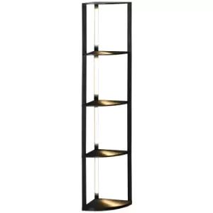 Image of HOMCOM Corner Floor Lamp for Living Room Bedroom with Dimmable Warm White LED Light, Modern Tall Standing Lamp, Black