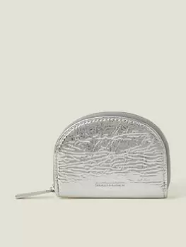 Image of Accessorize Metallic Crescent Coin Purse, Silver, Women