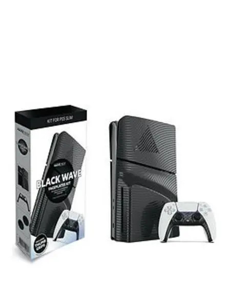 Image of PS5 Slim Face Plates - Black Wave (PS5)