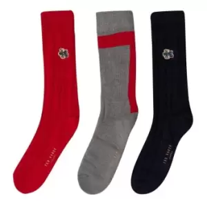 Image of Ted Baker Gift Box Crew Socks 3 Pack - Red