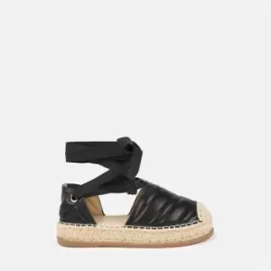 image of Missguided Padded Espadrille Tie Shoes - Black