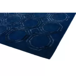 Image of Asiatic Carpets Nexus Hand Tufted Rug Octagon Navy - 120 x 170cm