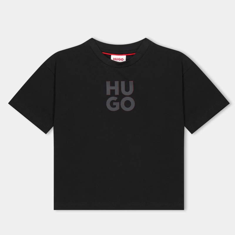 Image of HUGO Hugo Logo T-Shirt - Black 9 - 10 Years
