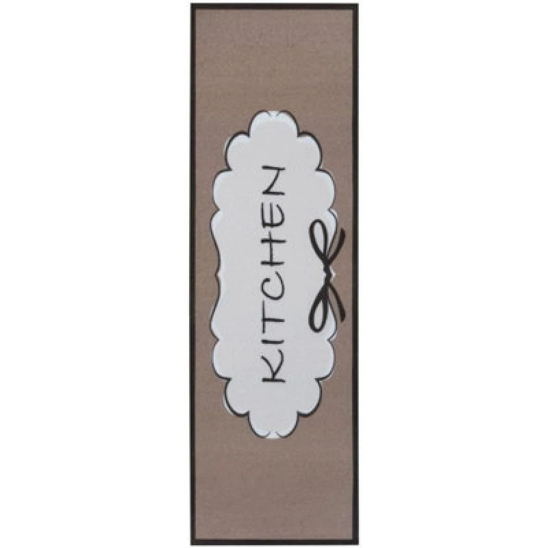 Image of The Rugs Cook And Clean Anti Slip Kitchen Runner Polyester Floor Rug In Beige