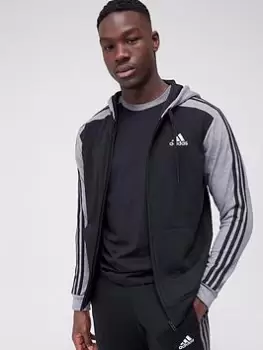 Image of adidas Melange Zip Hoodie - Black Size M Men