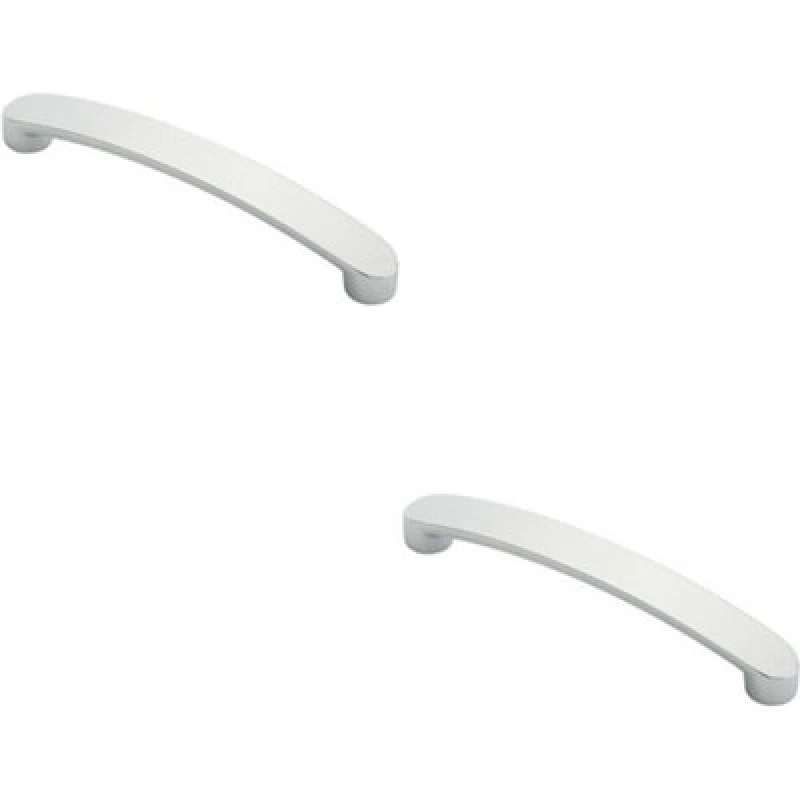 Image of Loops 2x Flat Fronted Bow Pull Handle 140 x 12mm 128mm Fixing Centres Polished Chrome Multi unisex