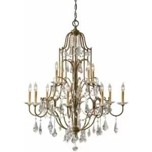 image of 12 Bulb Chandelier Hanging Pendant LIght Oxidized Bronze LED E14 60W Bulb