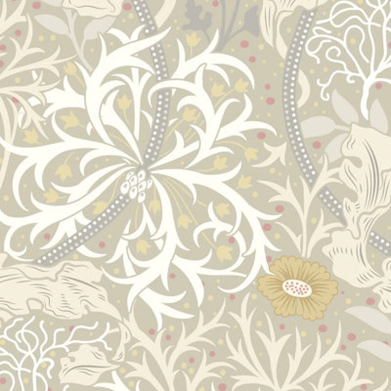 Image of Hoopla Walls Seaweed Garden Fossil Grey Smooth Matt Wallpaper