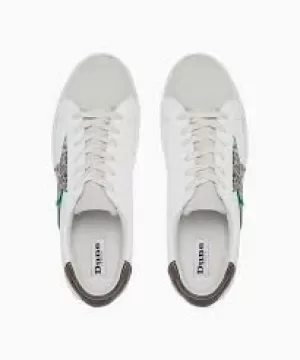 Dune White Leather 'Emblazed' Lace Up Trainers - 3