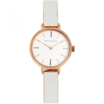 Image of Agama Cream & Rose Gold Plain Bangle Watch