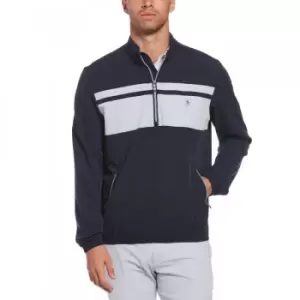 Image of Original PENGUIN 1/4 ZIP BLOCKED Wind Jacket BLACK IRIS - L