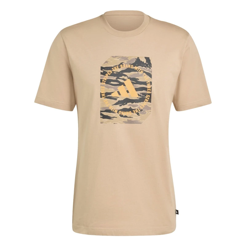 Image of adidas Graphic Logo T-Shirt Mens Sandstone Camo male L