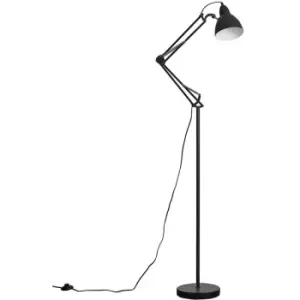 Image of Minisun - Noya Adjustable Reading Floor Lamp - Black - No Bulb
