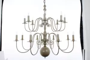 Bologna Flemish Cream Pendant 16 Arm Chandelier