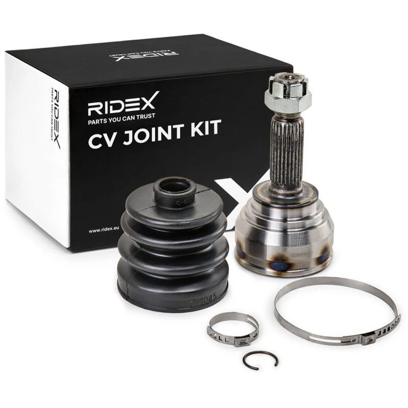 Image of RIDEX 5J0128 CV Joint Front Axle, with ABS sensor ring Joint Kit,drive shaft (5)