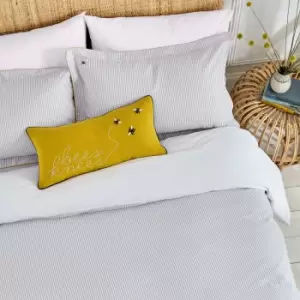 Image of Joules Bee Seersucker Kingsize Duvet Cover Set, Grey
