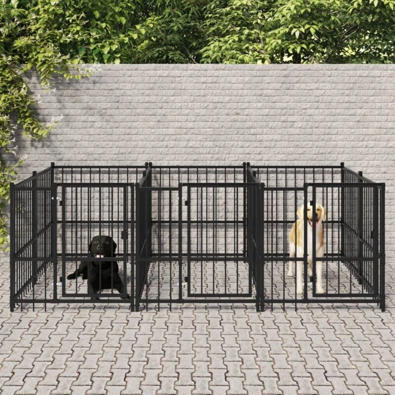 Image of VIDAXL Outdoor Dog Kennel Steel 5.63 m² Vidaxl 8720287215462