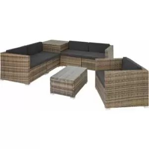 Image of Tectake - Rattan garden furniture lounge Pisa - garden sofa, garden corner sofa, rattan sofa