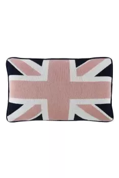 image of Jack Wills Union Jack Filled Cushion - Size: 30x50cm - Blue - Print