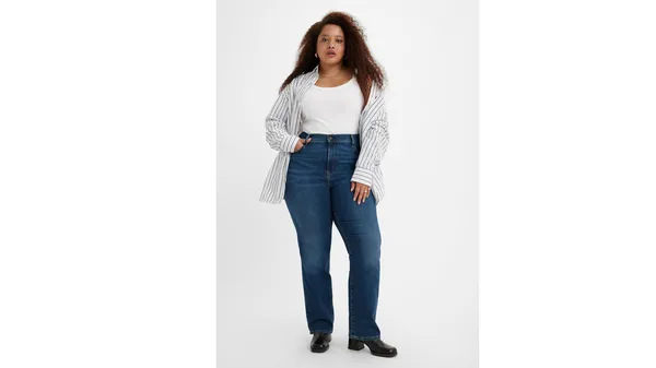 Image of Levis 724 High Rise Straight Jeans (Plus Size) - Womens - 20M - Blue