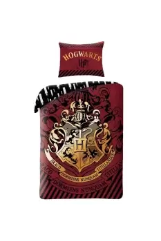 image of Cotton Hogwarts Crest Duvet Cover Set