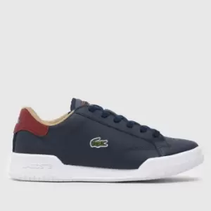 image of Lacoste Navy & Red Twin Serve Boys Youth Trainers