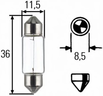 image of Bulb 8GM002092-123 by Hella - 10 Units C5W