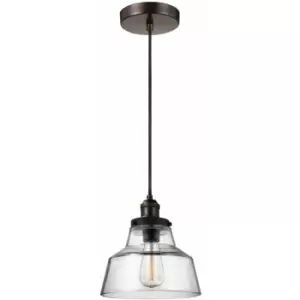 image of Ceiling Pendant Light Painted Aged Brass Finish Dark Weathered Zinc LED E27 60W