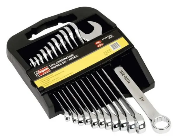 image of SEALEY S0563 Spanner Set, ring / open ended 12 Spanner Set, ring / open ended (2346)