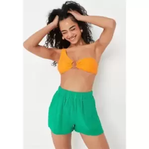 image of Missguided Trim One Shoulder Bikini Top - Orange