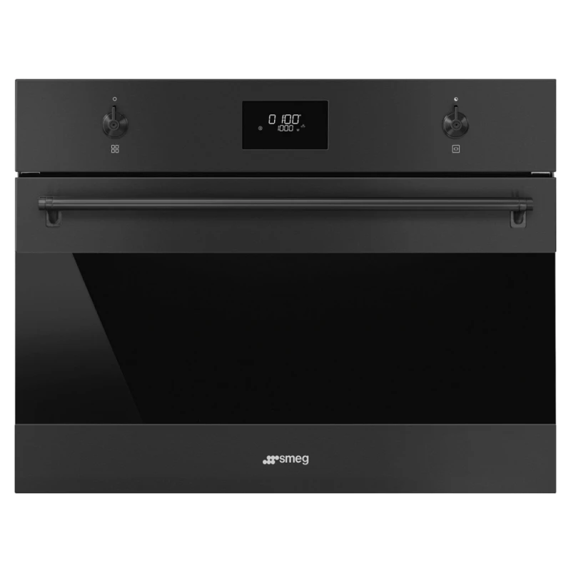 Image of Smeg Classic SO4301M1N Built In Compact Electric Single Oven with Microwave Function - Matte Black