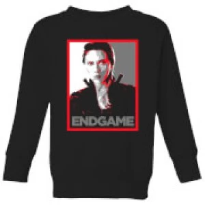 Image of Avengers Endgame Black Widow Poster Kids Sweatshirt - Black - 11-12 Years